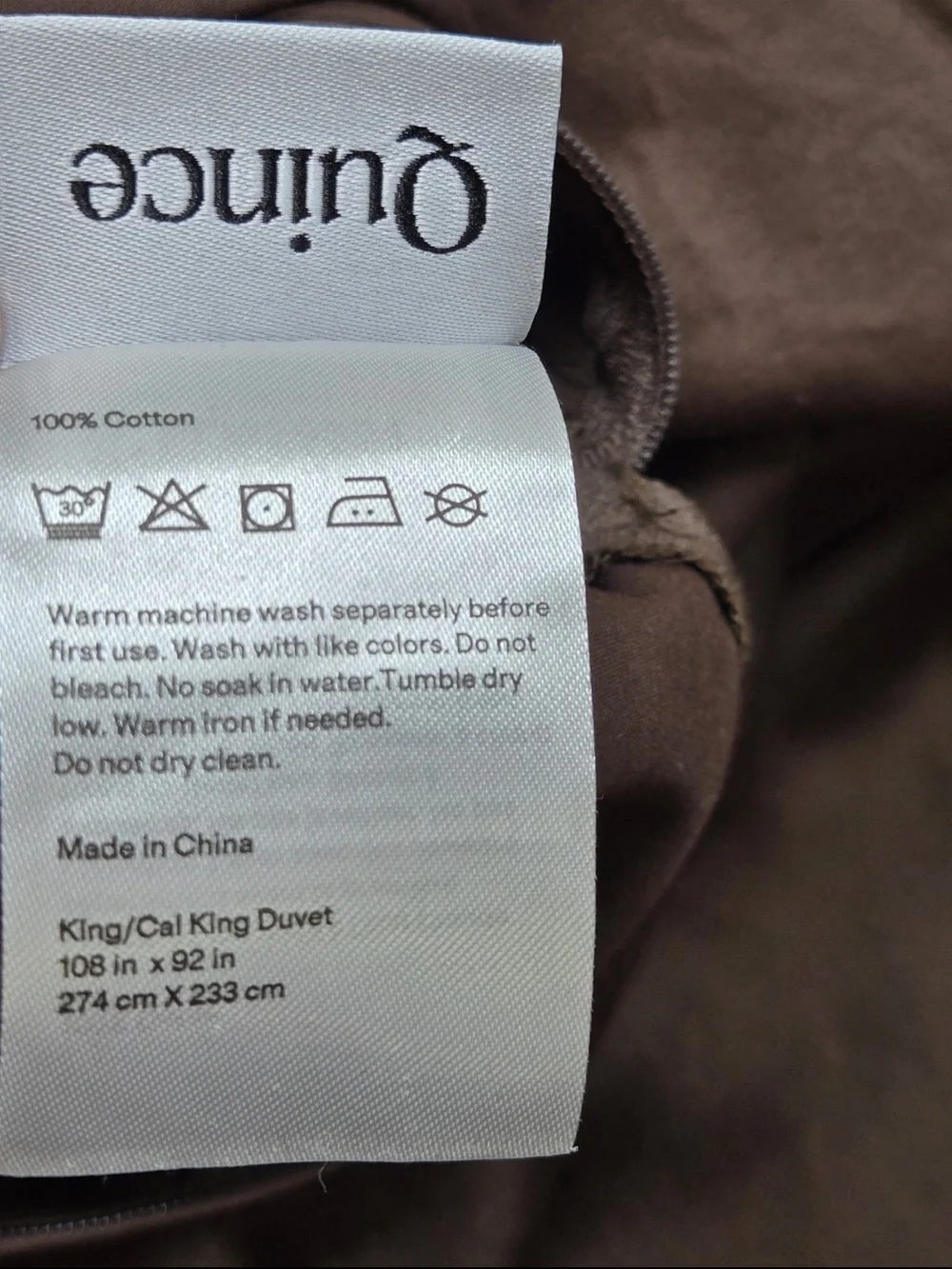 QUINCE Signature Giza Cotton Sateen Duvet Cover Set King/Cal King Espresso 0567